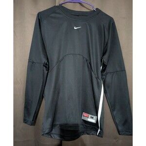 Nike Team Mens Dri Fit Black Long Sleeve Jersey Padded Elbows Size M